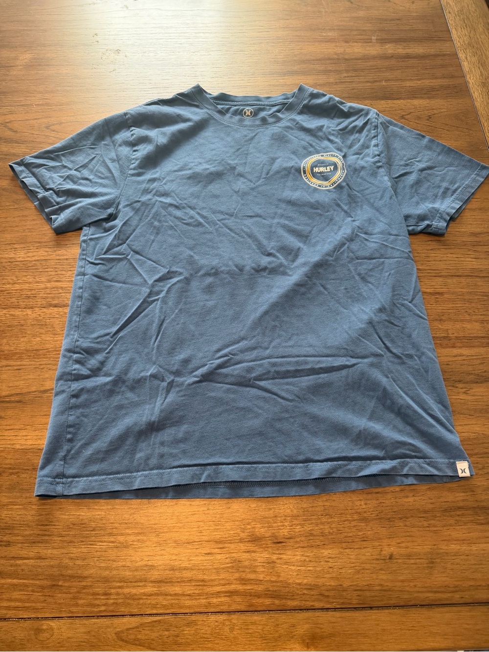 Hurley Men’s Short-Sleeve Crew T-Shirt in Slate Blue with Chest Patch